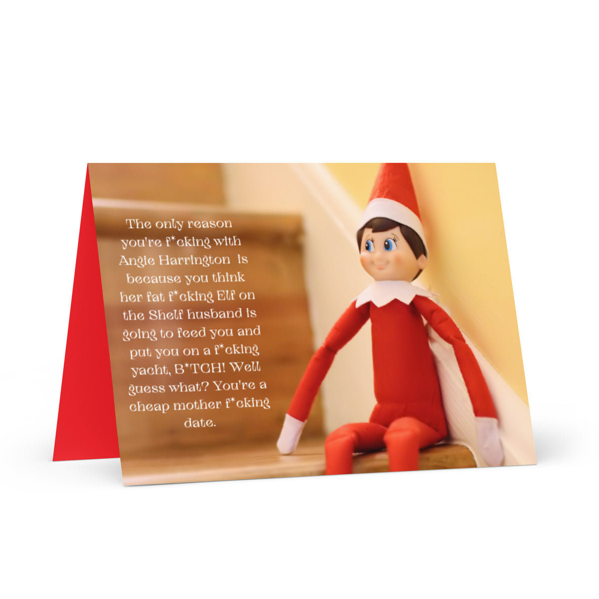 Fat F*cking Elf On The Shelf Husband Greeting card