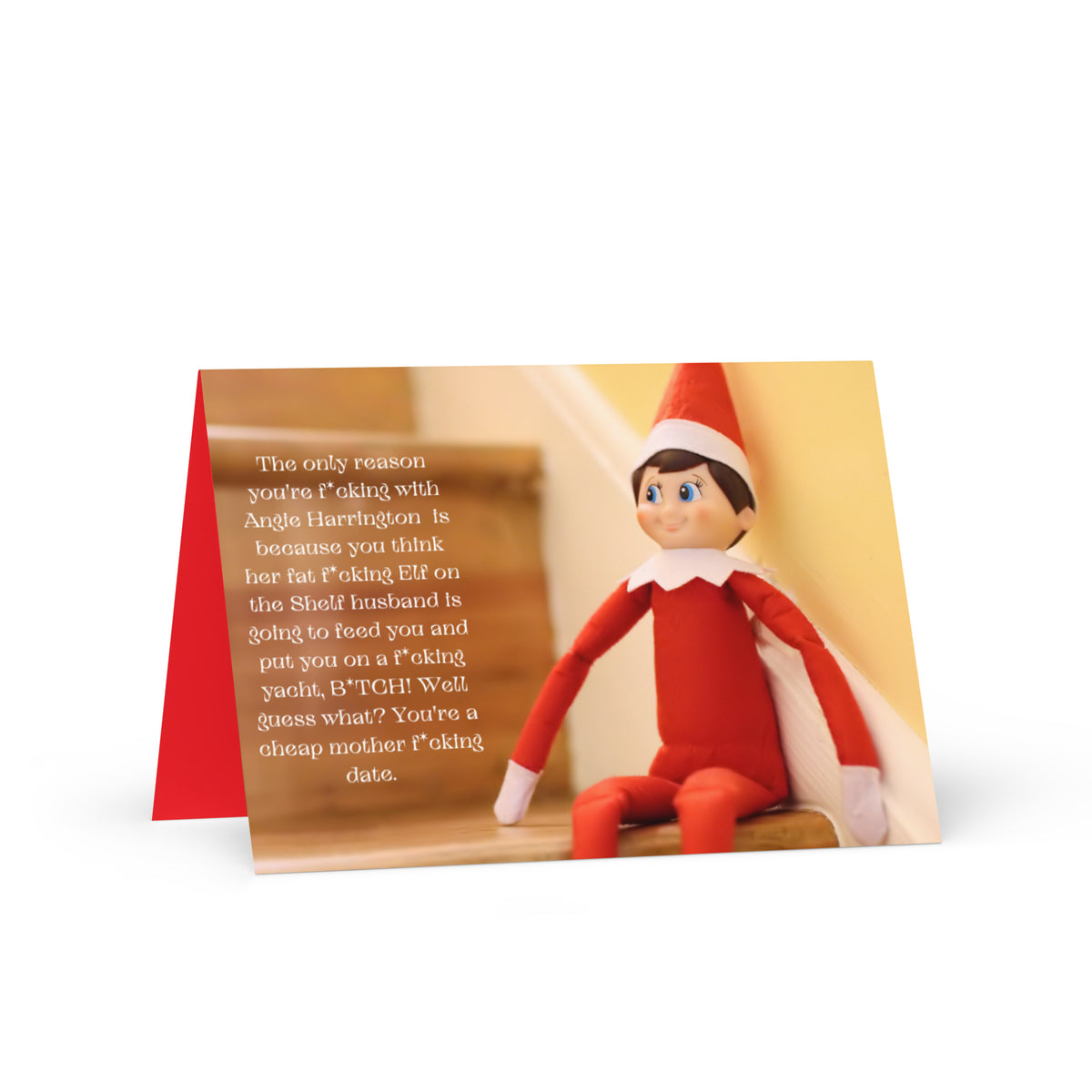 Fat F*cking Elf On The Shelf Husband Greeting card