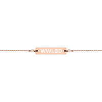 Bravo TV RHOSLC Lisa Barlow Barlow Beauties WWLBD Engraved Silver Bar Chain Bracelet
