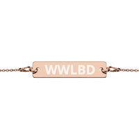 Bravo TV RHOSLC Lisa Barlow Barlow Beauties WWLBD Engraved Silver Bar Chain Bracelet