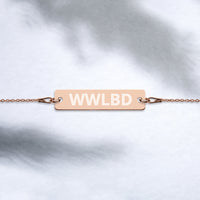 Bravo TV RHOSLC Lisa Barlow Barlow Beauties WWLBD Engraved Silver Bar Chain Bracelet