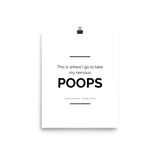 Bravo TV Summer House Bathroom Wall Decor This is where I go to take my nervous POOPS by Hannah Berner Poster